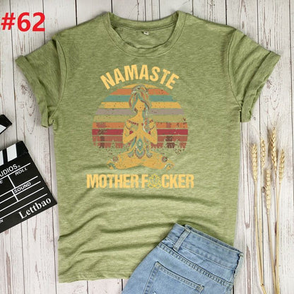 Namaste Mother Print Women Tshirt Cotton Casual Funny T Shirt Gift for Lady Yong Girl Top Tee Multiple Colour Woman T-shirts