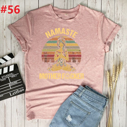 Namaste Mother Print Women Tshirt Cotton Casual Funny T Shirt Gift for Lady Yong Girl Top Tee Multiple Colour Woman T-shirts