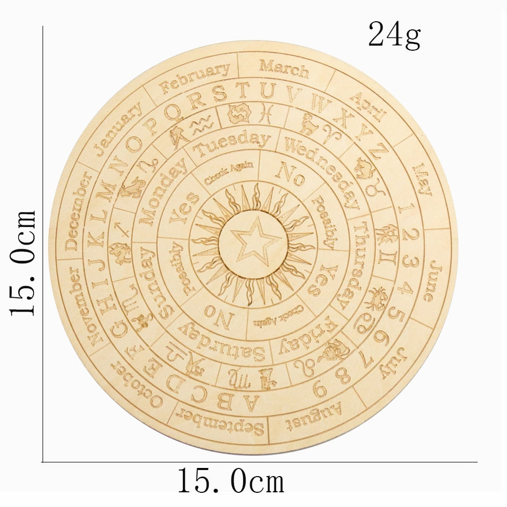 2PCS 12 Constellations Wooden Pendulum Board for Divination Laser Cut Slice Display Base Coaster Metaphysical Altar Sign Decor