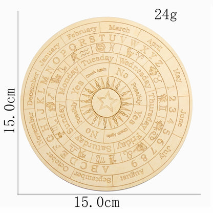 2PCS 12 Constellations Wooden Pendulum Board for Divination Laser Cut Slice Display Base Coaster Metaphysical Altar Sign Decor