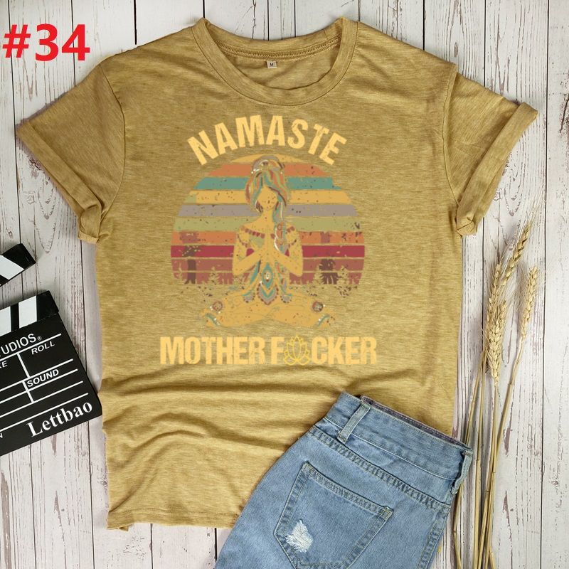 Namaste Mother Print Women Tshirt Cotton Casual Funny T Shirt Gift for Lady Yong Girl Top Tee Multiple Colour Woman T-shirts