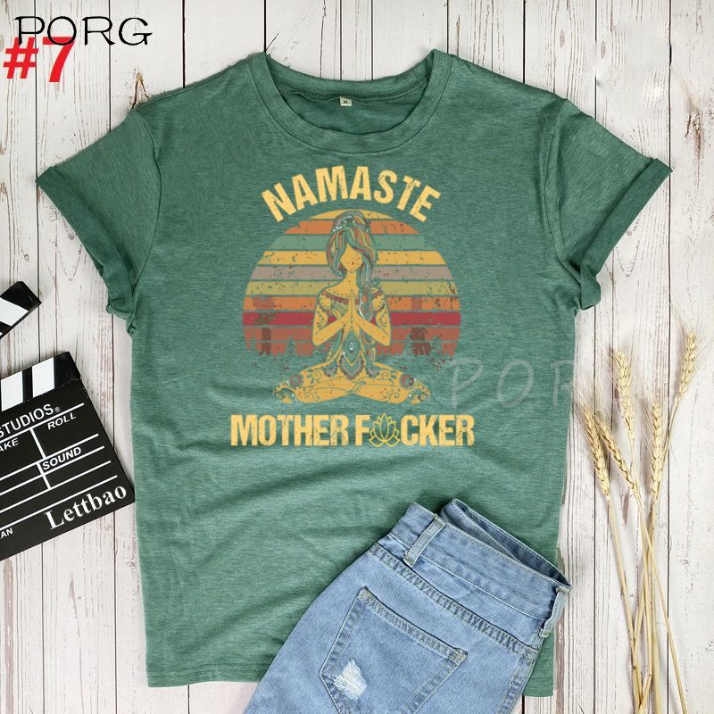 Namaste Mother Print Women Tshirt Cotton Casual Funny T Shirt Gift for Lady Yong Girl Top Tee Multiple Colour Woman T-shirts