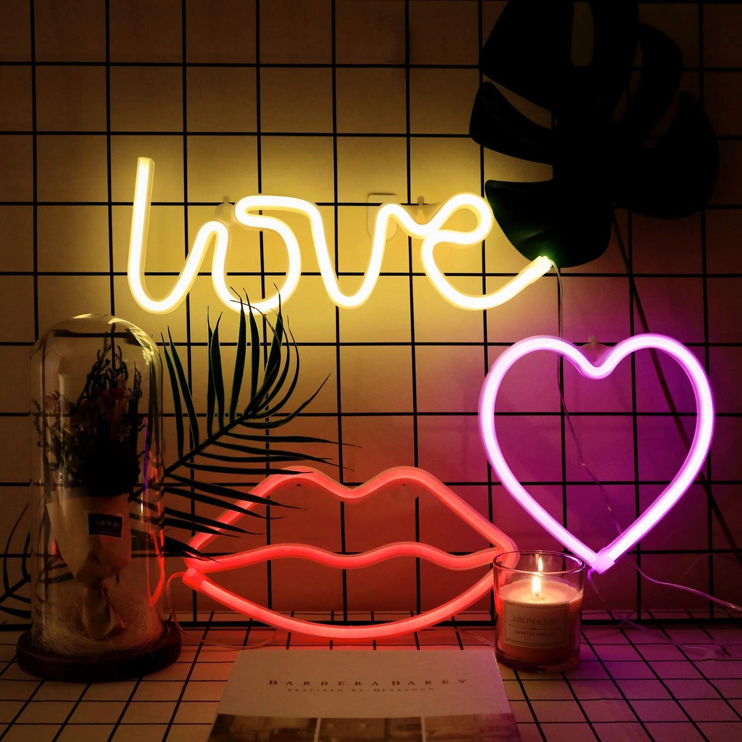 USB Battery Powered Creative LED Neon Light Sign LOVE Cat Rainbow Lip Neon Lamp For Party Wedding Bedroom Home Decor Night Lamp