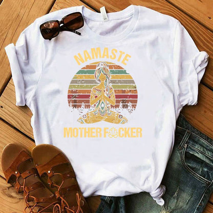 Namaste Mother Print Women Tshirt Cotton Casual Funny T Shirt Gift for Lady Yong Girl Top Tee Multiple Colour Woman T-shirts