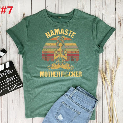 Namaste Mother Print Women Tshirt Cotton Casual Funny T Shirt Gift for Lady Yong Girl Top Tee Multiple Colour Woman T-shirts