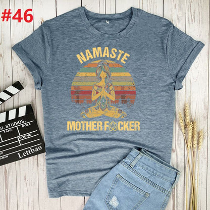 Namaste Mother Print Women Tshirt Cotton Casual Funny T Shirt Gift for Lady Yong Girl Top Tee Multiple Colour Woman T-shirts