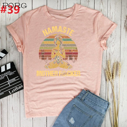 Namaste Mother Print Women Tshirt Cotton Casual Funny T Shirt Gift for Lady Yong Girl Top Tee Multiple Colour Woman T-shirts