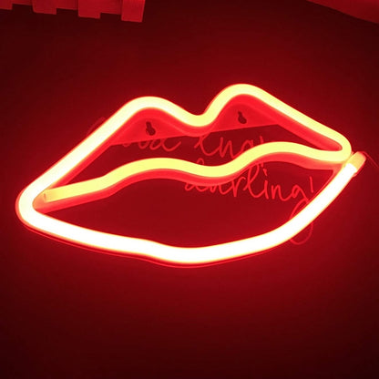 USB Battery Powered Creative LED Neon Light Sign LOVE Cat Rainbow Lip Neon Lamp For Party Wedding Bedroom Home Decor Night Lamp