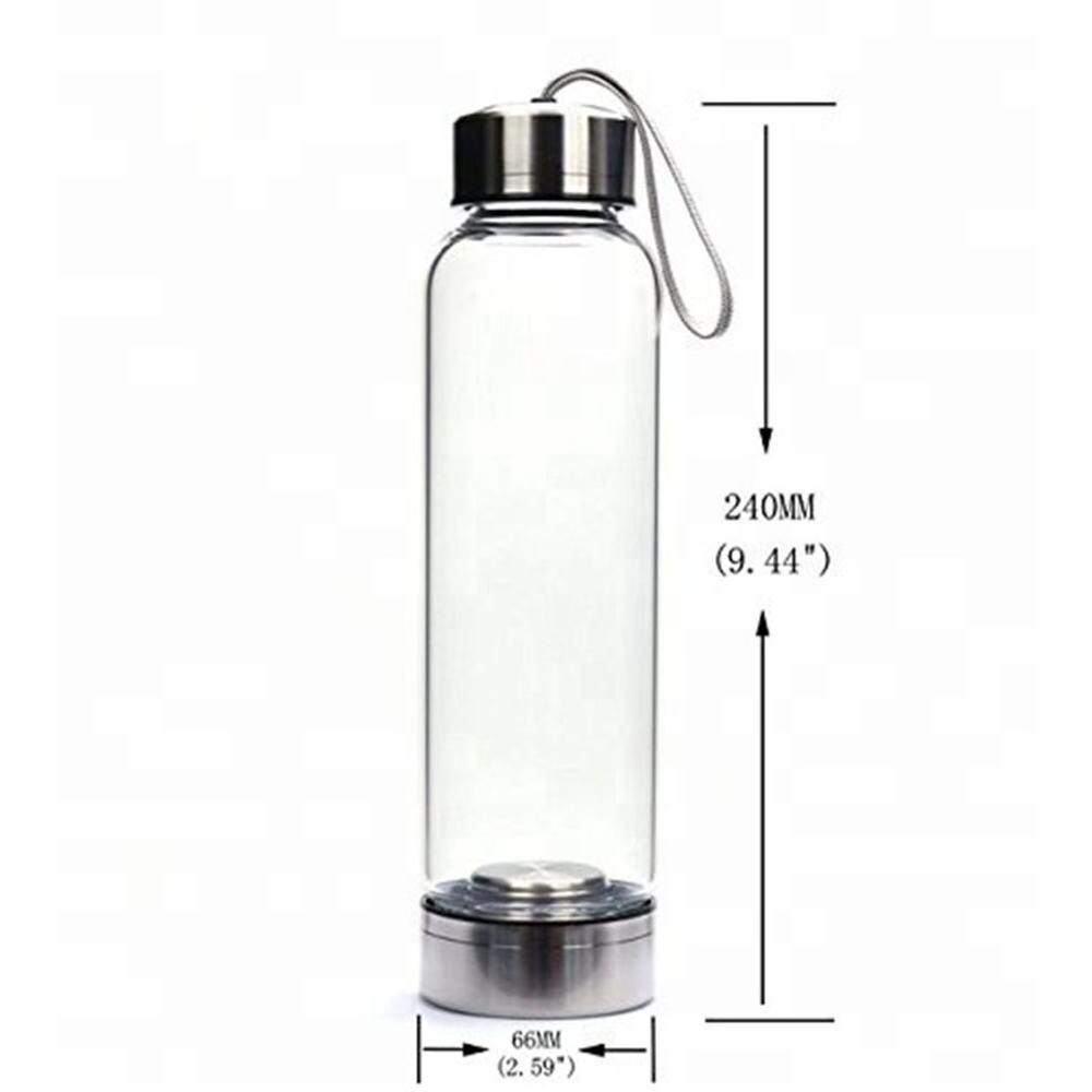 1PC Natural Quartz Gemstone Glass Water Bottle Direct Drinking Cup Glass Crystal Obelisk Wand Healing Wand Bottle Rope