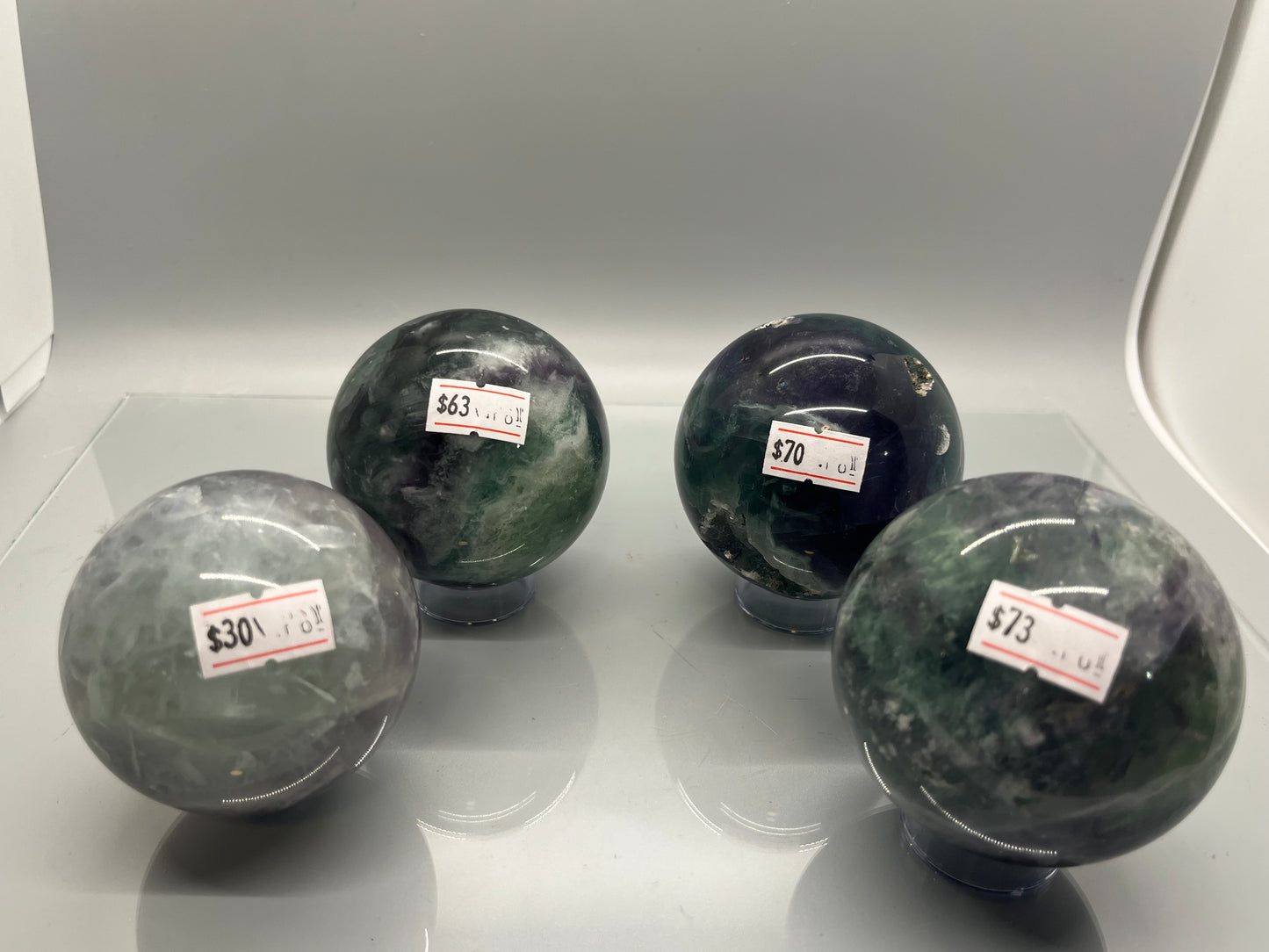 Rainbow Fluorite Spheres