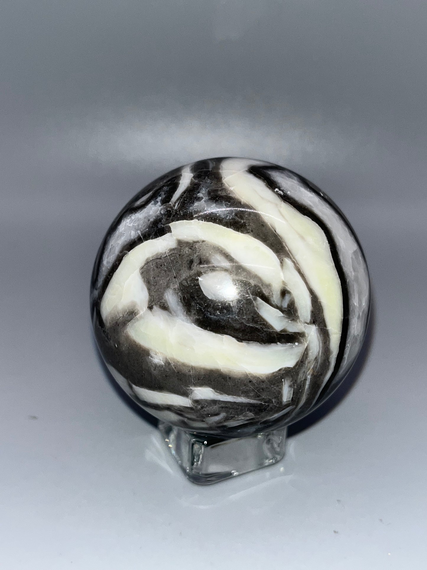 Gray Shellstone Sphere, Natural Crystal