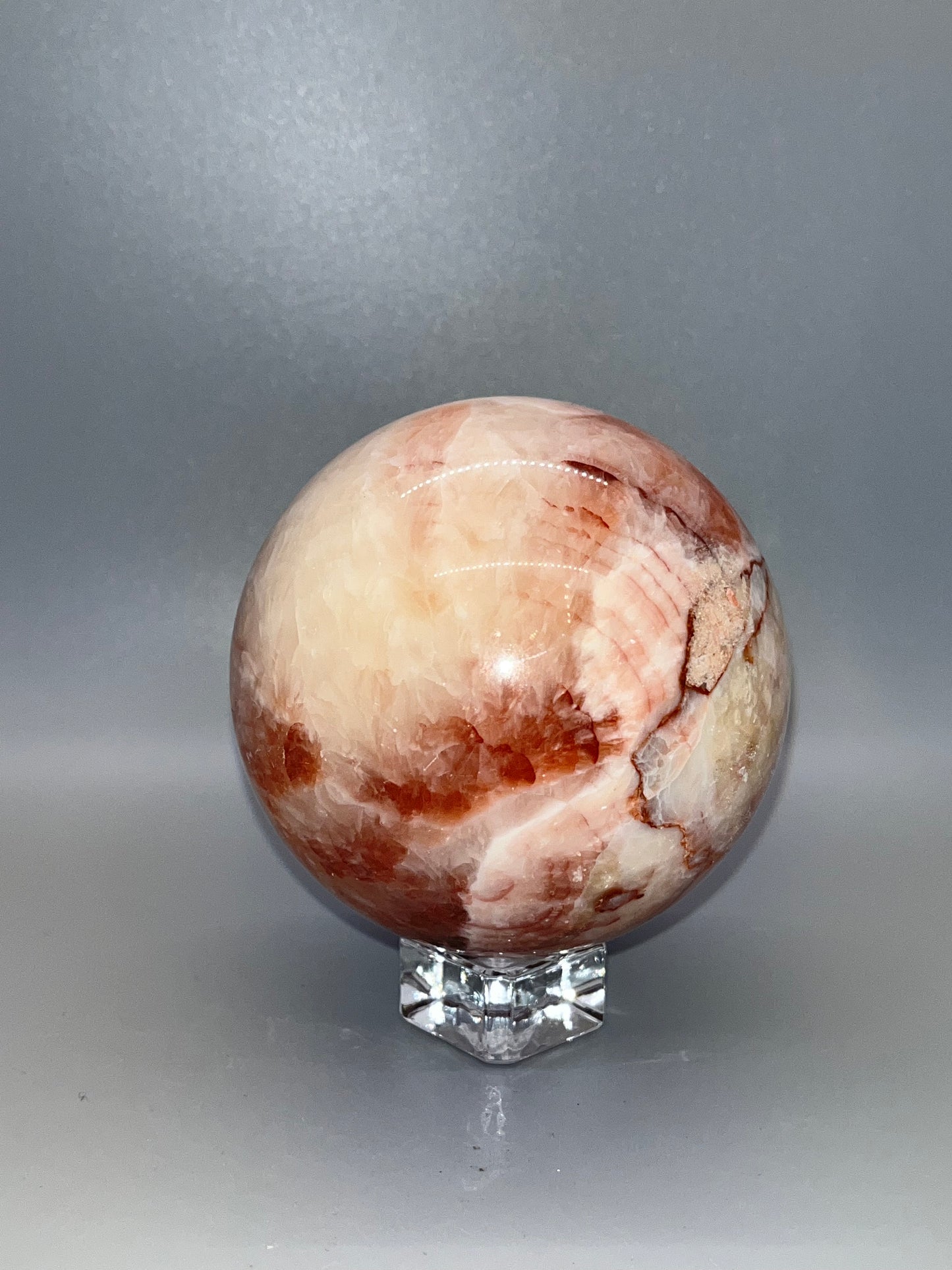 Pink Calcite Sphere, 80mm