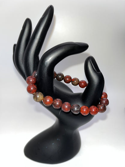 Chicken Blood Stone Bracelet, 8mm