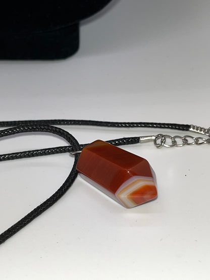 Carnelian Agate Tower Pendant Necklace