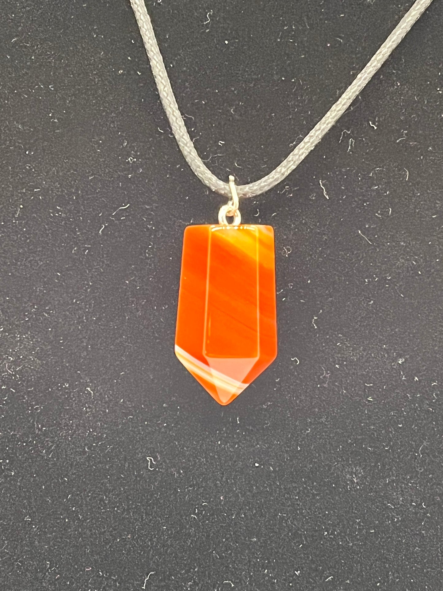 Carnelian Agate Tower Pendant Necklace