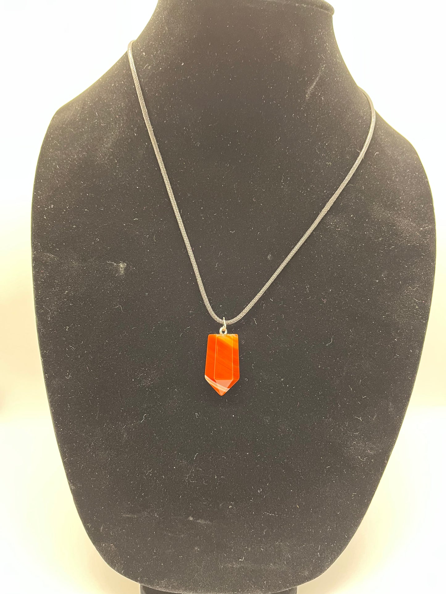 Carnelian Agate Tower Pendant Necklace