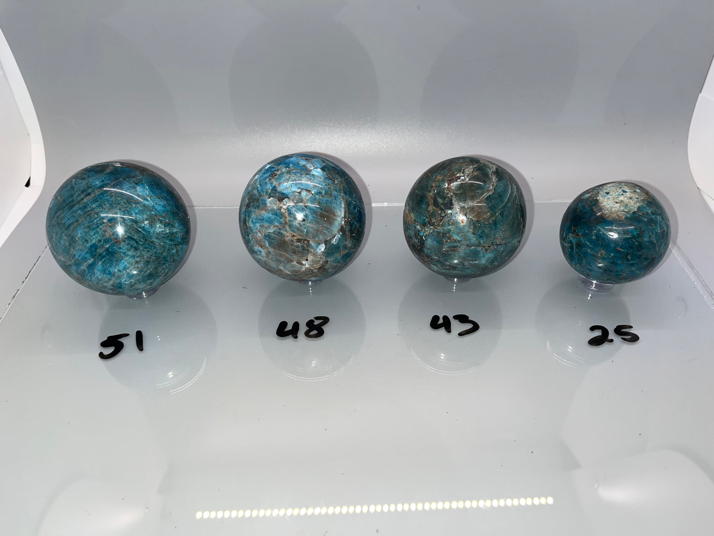 Blue Apatite Spheres