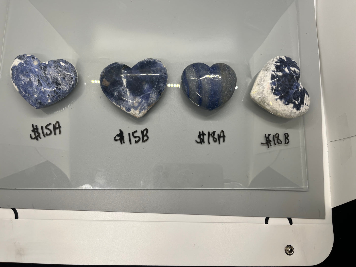 Sodalite Heart Carvings, 2 inch