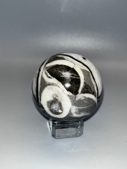 Gray Shellstone Sphere, Natural Crystal