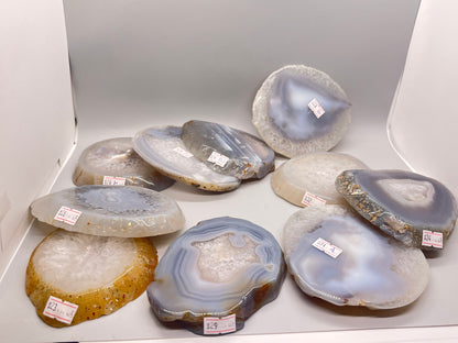 Blue Agate slices small, real crystal