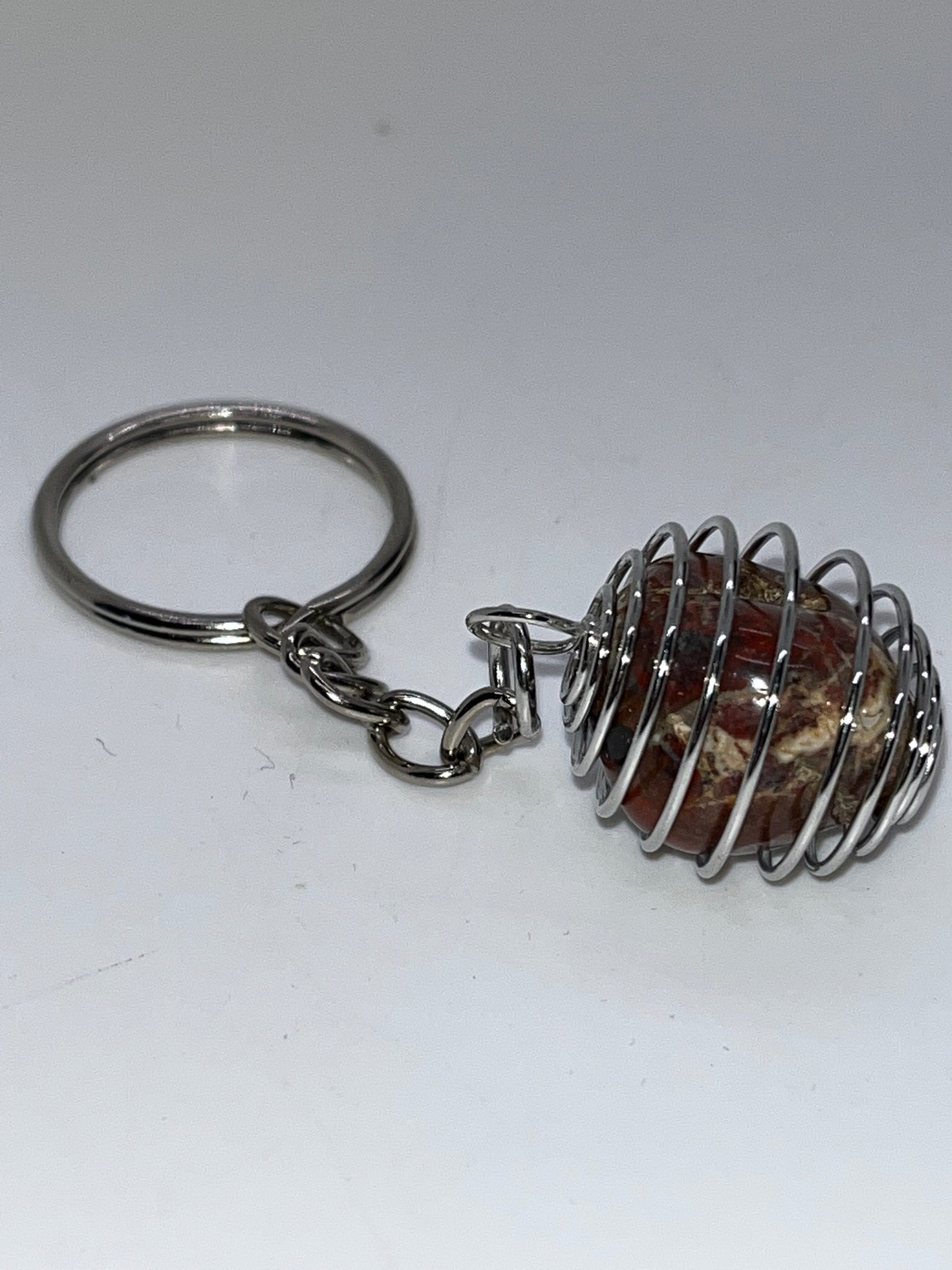 Crazy Lace Agate Tumble Keychain